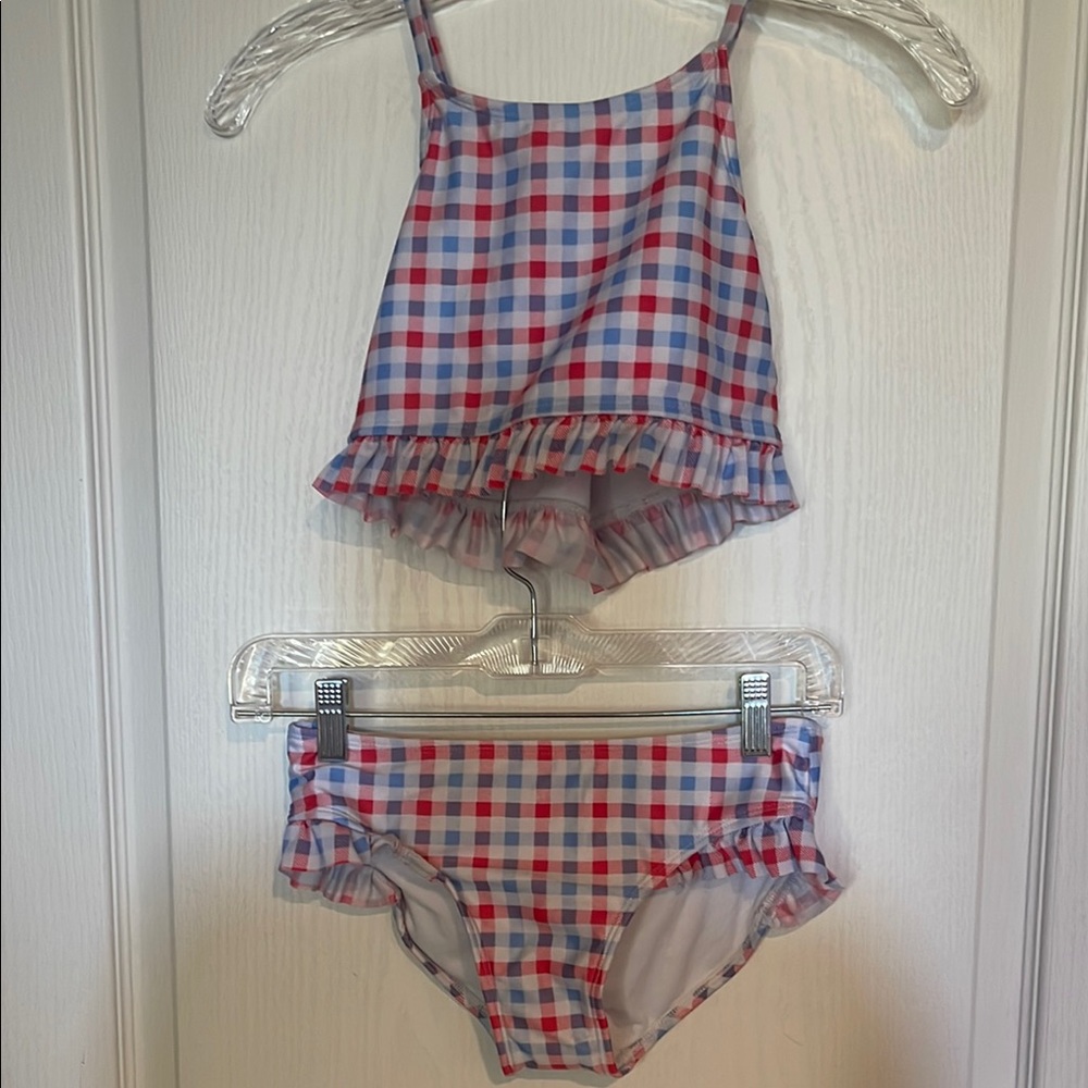 Plaid Ruffle Bikini Set